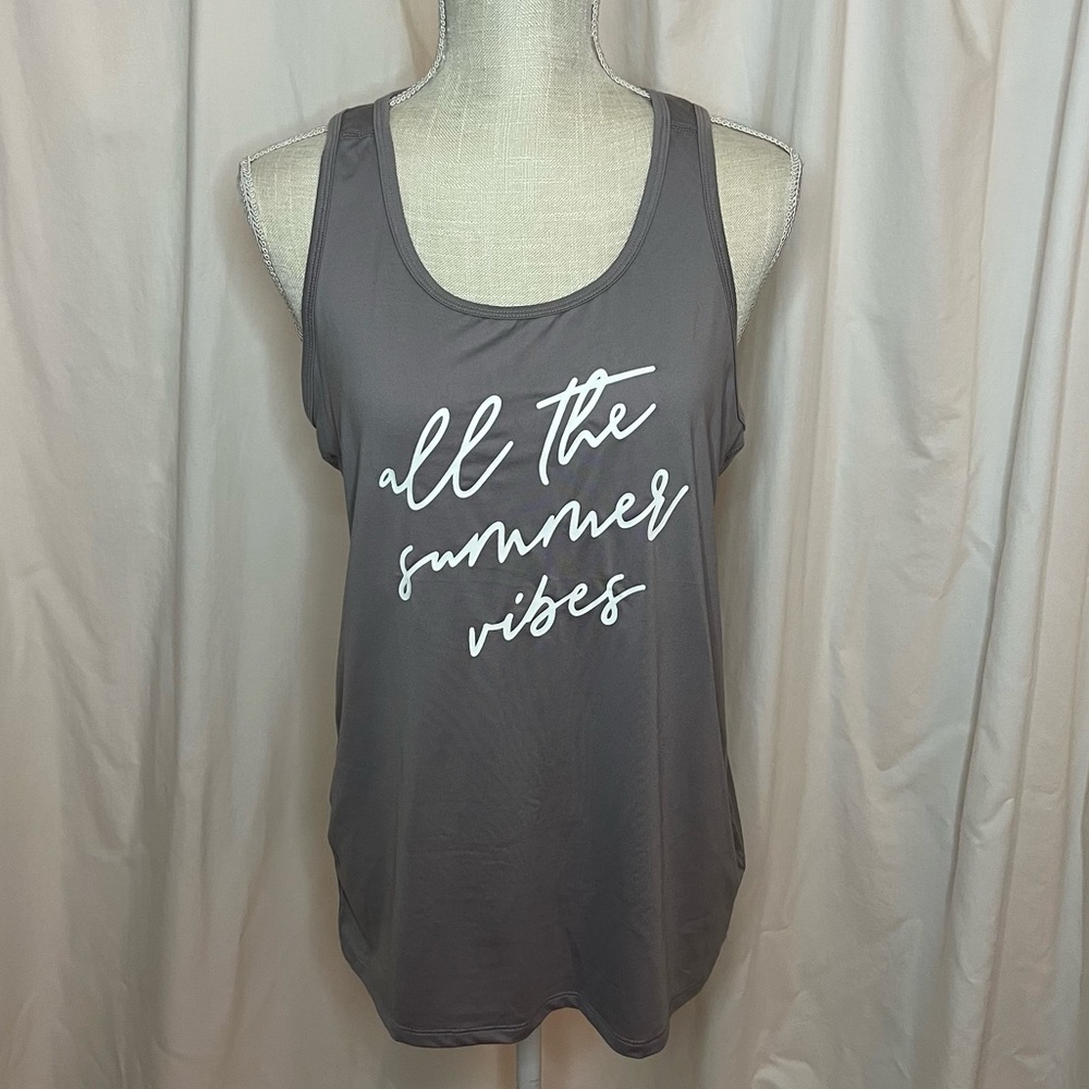 C9 by Champion Cloud Knit All The Summer Vibes Athletic Tank Gray Medium NWOT
